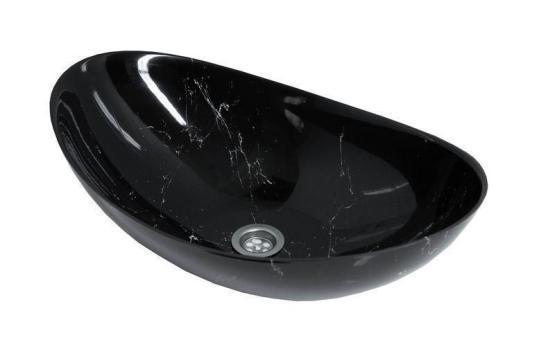 Раковина накладная Marko Ореол Черный мрамор 578мм*380мм*160мм
