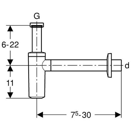 151.034.11.1 Geberit Сифон для умывальника цвет белый d32