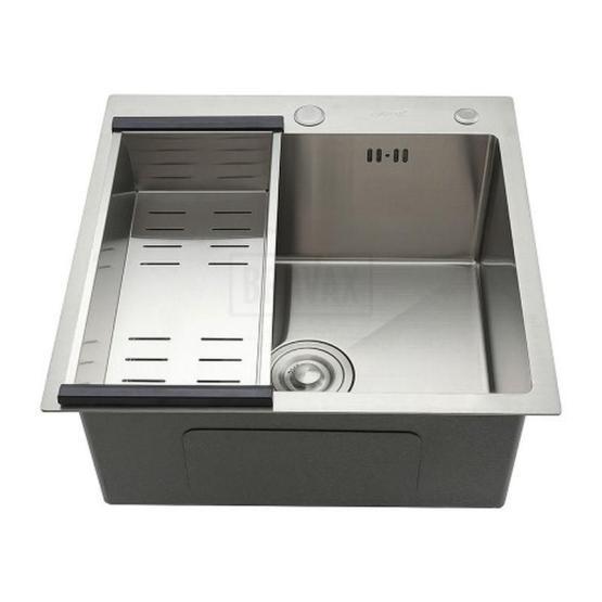 Кухонная мойка Gappo GS5050 500x500x215mm 0.8мм с коландером Сатин