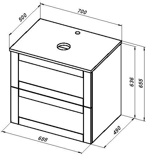 Тумба под раковину Aquanet Терра 70 белый матовый