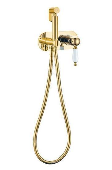 Гигиеническая лейка со смесителем Boheme Imperiale 425 золото