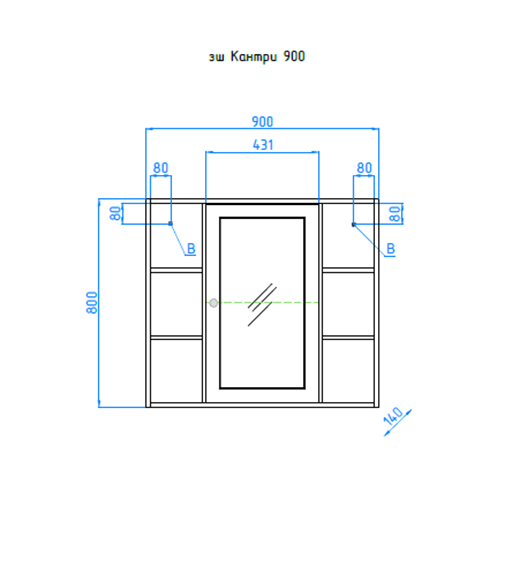 Зеркало-шкаф Style Line Elfante Кантри 90, венге