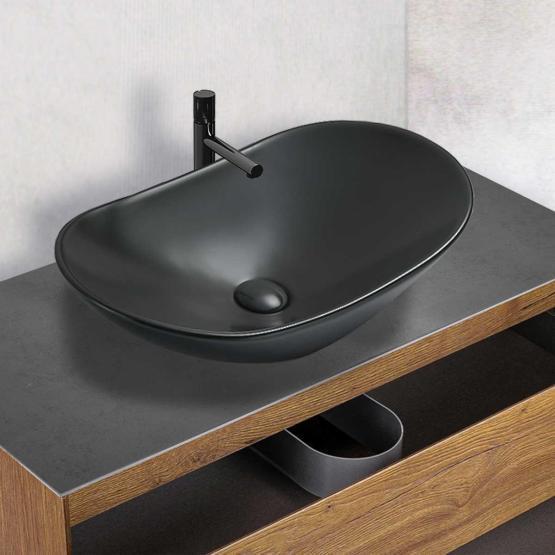 Раковина Vincea VBS-508MB, 615*360*155, накладная, цвет черный матовый