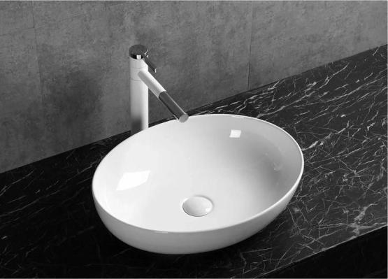 Раковина Cerutti SPA CR0019 накладная, белая, овальная 515х395х135