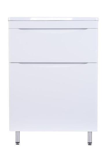 Тумба под раковину Style line El Fante напольная Бергамо мини 60 (2 ящ.) Люкс антискрейтч белый, PLUS