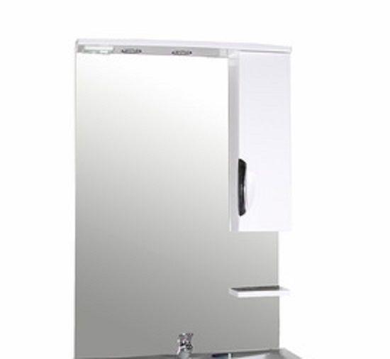 Зеркальный шкаф ASB-Mebel Мессина 9887 672х176 мм с подсветкой цвет белый глянец
