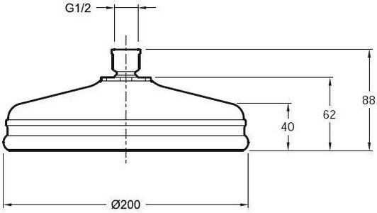 Верхний душ круглый Jacob Delafon katalyst E13692-CP диаметр 20 см