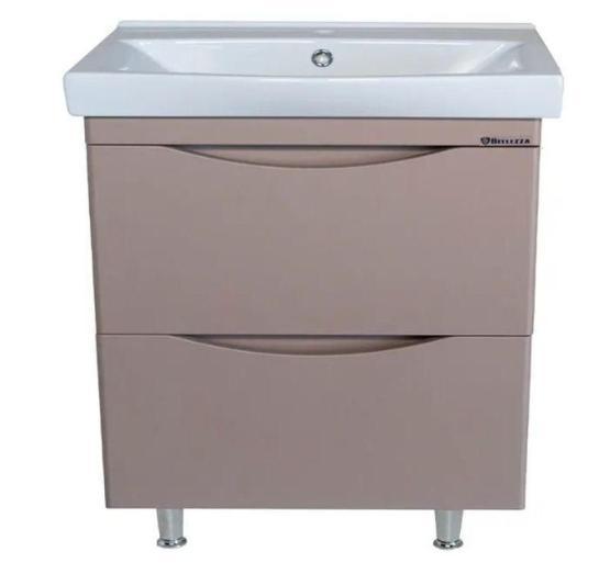 Тумба под раковину Bellezza Санриса 80 напольная с 2 ящ. (Стрим) капучино