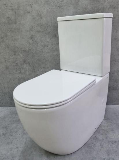 Унитаз Ceramalux K2176-1 напольный безбодковый с бачком сиденье микролифт, белый