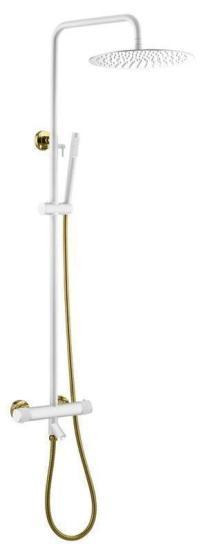 Душевая система с термостатом UNO Белый/Золото 468-T-WG