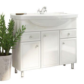 Тумба с раковиной Comforty Сочи-100 белый глянец