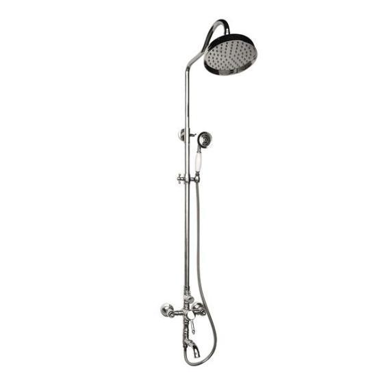 Душевая колонна Magliezza BIANCO 1302-cr со смесителем, верхним и ручным душем TL-3-cr, тропическая лейка - d-200mm. хром