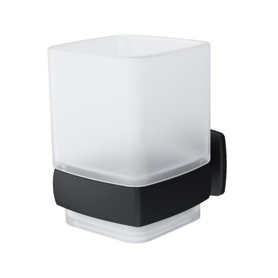 Стеклянный стакан для зубных щеток с настенным держателем AM.PM Gem A9034322 черный