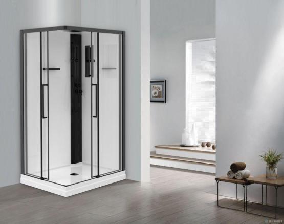 Душевая кабина Esbano 100x80 профиль Черный стекло прозрачное  ESKM108CKRL