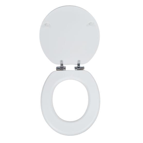 Деревянное сиденье Magliezza Retro 9000B-CR SoftClose, хром, белое матовое