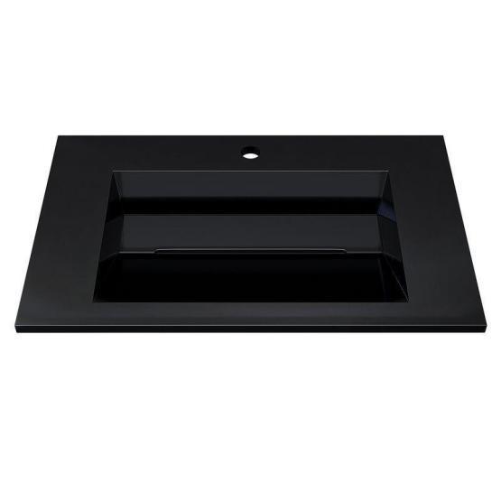 Раковина для ванной Uperwood Next Premium 70 см, прямоугольная, черный глянец