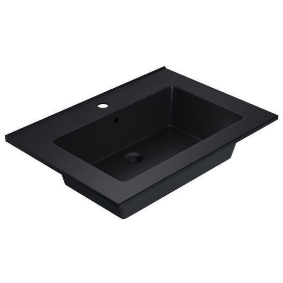 Раковина кварцевая Uperwood Parma Quartz, 65 см, черная матовая, космос