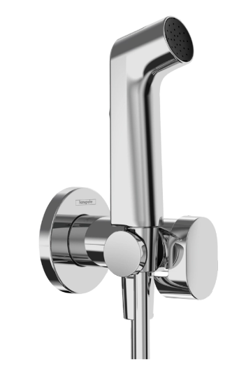 Hansgrohe гигиенический душ; лейка 1jet S, шланг 1250 мм, шланговое подсоединение с держателем, смеситель внешняя часть, без скрытой части 29235180, цвет хром