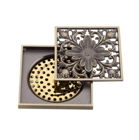 Душевой трап Gappo G81003-4 бронза 100x100мм