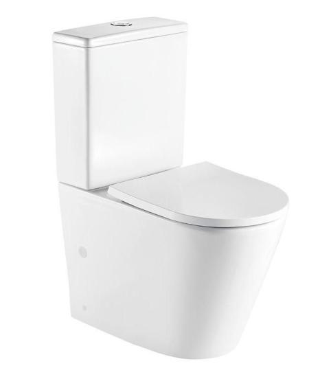 Унитаз Ceramalux 2179-1 напольный безбодковый с бачком сиденье микролифт, белый