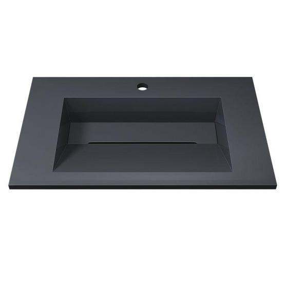 Раковина для ванной полувстраиваемая Uperwood Next Premium 70 см, прямоугольная, серый глянец