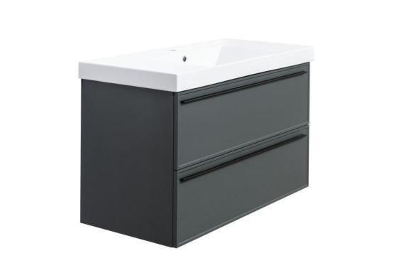 Тумба под раковину LA FENICE Elba Grigio TWIN серый 100 FNC-01-ELB-G-100-2 серый матовый зелёный матовый