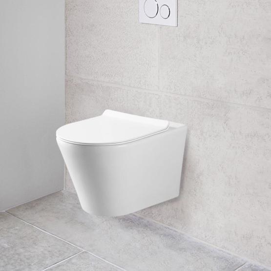 Унитаз подвесной Vincea Vito VT1-23 безободковый, цвет белый, ультратонкое soft-close сиденье