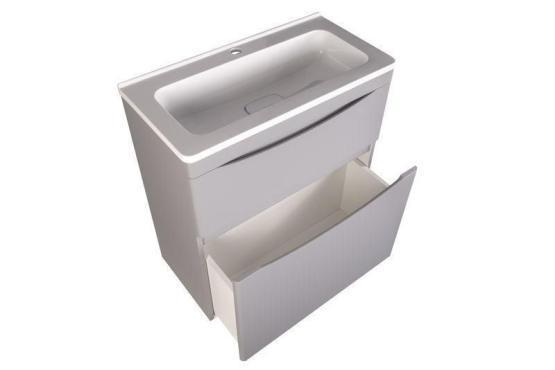 Тумба под раковину Style line El Fante напольная Бергамо мини 70 (2 ящ.) Люкс антискрейтч серый, PLUS
