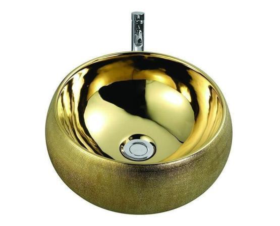 Керамическая раковина Boheme Neoart 862 круглая золото 39х39