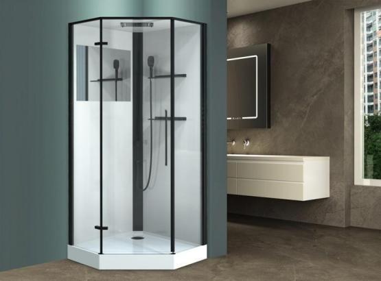 Душевая кабина ESBANO ESM-PENTA-90 (Left) 90x90 черный профиль