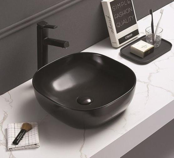 Раковина Ceramalux NC 41x41 Черный матовый, 78107MB овальная