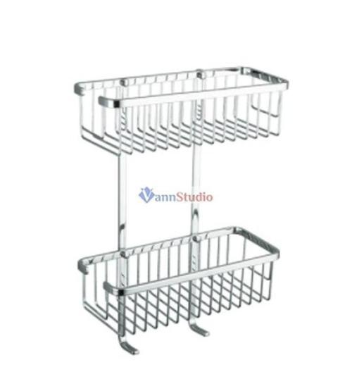 F353-1 Полка 2 ярусная Frap c ключками нержавейка хром