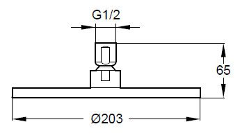 Верхний душ Jacob Delafon EO E14536-CP диаметр 20 см