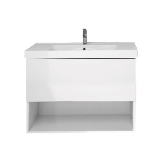 Тумба под раковину Dreja PERFECTO 60 см, подвесная, 1 ящик, push-to-open, белый глянец 99.0806