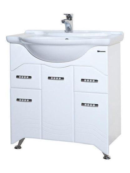 Тумба под раковину Bellezza Дрея 85 напольная с б/к (Элеганс) белая