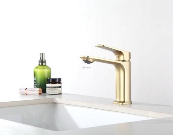 Смеситель для раковины Frap F1086-3 сатин золотой