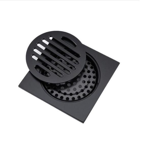 Душевой трап Gappo G81053-6 чёрный 100x100мм