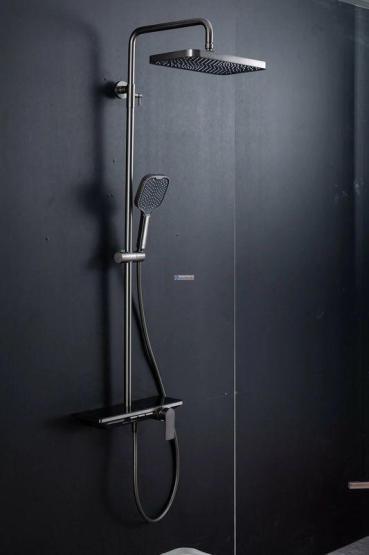 Душевая система Gappo G2496-19 оружейная сталь с изливом