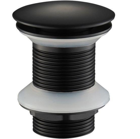 Донный клапан Ceramalux черный матовый металл с переливом BB-005