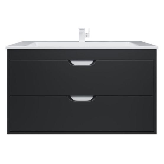 Тумба под раковину для ванной Uperwood Modul 100 см, подвесная, матовая, черная