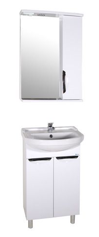 Зеркальный шкаф ASB-Mebel Мессина 9885 512х176 мм с подсветкой цвет белый глянец