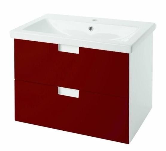 Тумба под раковину Bellezza Пегас 70 подвесная с 2 ящ. красная