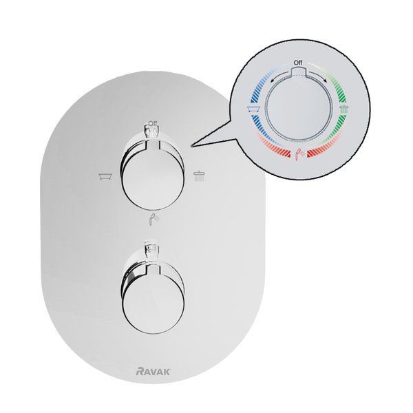 Cмеситель Ravak X070075 термостатический скрытого монтажа для R-box multi, 3 вывода