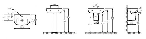 Раковина Jacob Delafon Odeon Up E4755G 56 см