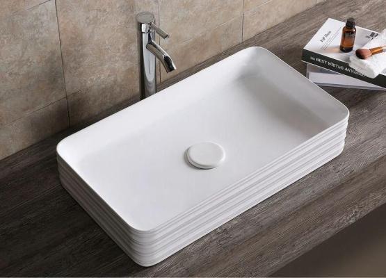 Раковина Cerutti SPA CR0053 накладная, белая, прямоугольная 675х375х120