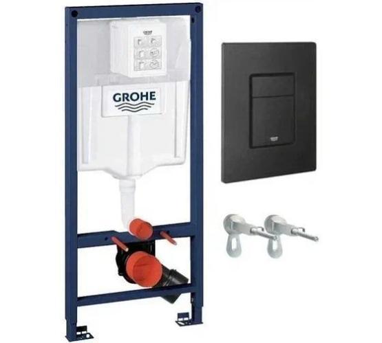 Инсталляция Grohe с черной кнопкой 39939000 RAPID SL 3 В 1 для унитаза