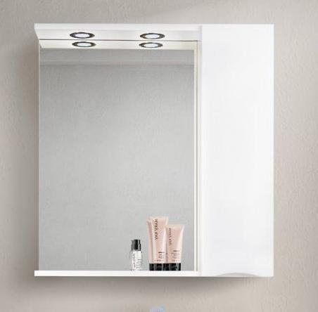 Шкаф Belbagno MARINO Bianco Lucido зеркальный подвесной с подсветкой, правосторонний MARINO-SPC-800/750-1A-BL-P-R