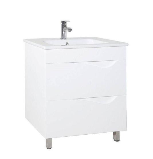 Тумба под раковину Bellezza Эйфория 60 напольная с 2 ящ. (Квадро) белая