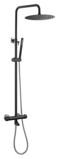 Душевая система с термостатом UNO черный хром 468-T-BCR