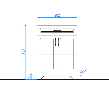 Комод Style Line Elfante Олеандр-2 60 (1 ящ) рельеф пастель
